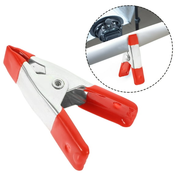 PAMINGONO Metal Springs Clamps Small Spring Clamps Red Aluminum Alloy 5Pcs 1.9In