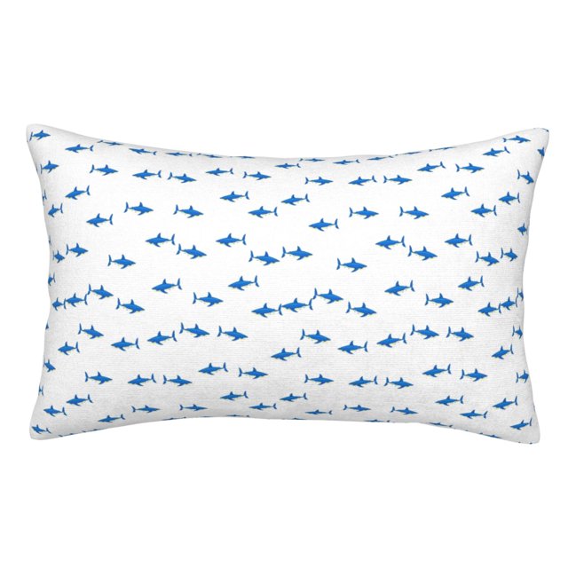 Fotbe Cute Shark Funda de Almohada Decorativa Estilo Occidental, Lujo en Algodón, Fundas para Almohadas King, Cojín Estampado para Decoración del Hogar-14"x20"