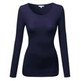 thumbnail image 2 of Emmalise Women's Basic Athletic Fit Tshirt Long Sleeves Round Crew Neck Tee (3Pk Navy, HTH Gray, Charcoal, Small), 2 of 4