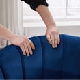 thumbnail image 6 of 360° Swivel Accent Barrel Chair Velvet Channel Tufted Armchair for Living Room Bedroom Apartment, 6 of 8