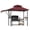 Claret, variant on 8x5 Ft Grill Gazebo with Side Awning - Double-Tier BBQ Canopy with 2 Side Shelves, 4 LED Lights, 10 Hooks & Bottle Opener for Patio, Backyard & Garden, Khaki