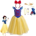 thumbnail image 2 of Disfraz de princesa Blancanieves para niñas, Vestido largo de malla sin mangas para fiesta de graduación, ropa de Halloween para niños, vestido de noche de verano Fivean unisex, 2 of 2