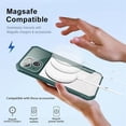 thumbnail image 4 of for iPhone 13 Flip Cover Compatible with Magsafe Chargers & Accessories,Shockproof PU Leather Transparent PC Back Hidden Magnetic Closure Folio Card Holder Kickstand Phone Case,Blue, 4 of 13