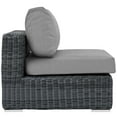 thumbnail image 2 of Modway Summon Aluminum and Rattan Patio Armless Sofa Chair in Canvas/Gray, 2 of 3