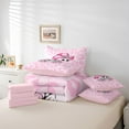 thumbnail image 6 of jejeloiu Gothic Skeleton 7 Pieces Bedding Comforter Set,Pink Leopard Print Full Bedding Set For Girls Reversible, 6 of 8