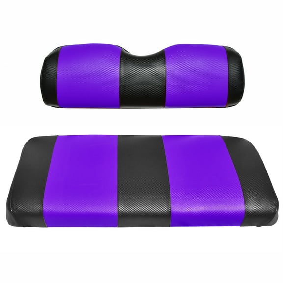 Replacement Seat Cover For Club Car DS Post-2000 Golf Cart (Black & Purple)