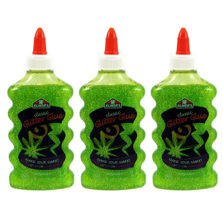 Elmer's Liquid Glitter Glue, Washable, Green, 6 Ounces, 3 (Best Glue For Glitter Ornaments)