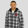 thumbnail image 6 of Men's Darius Rucker Collection by Fanatics  Black Oklahoma Sooners Plaid Flannel Quilted Full-Snap Hooded Shacket, 6 of 6