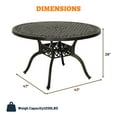 thumbnail image 2 of Mondawe 47'' Cast Aluminum Round Table Slanted Grid Dining Table with 2-inch Umbrella Hole, 2 of 7