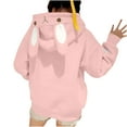 thumbnail image 4 of jsaierl Women Bunny Ears Hoodie Kawaii Anime Aesthetic Cute Japanese Rabbit Long Sleeve Top Hooded Sweatshirt Pullover Sweater, 4 of 8