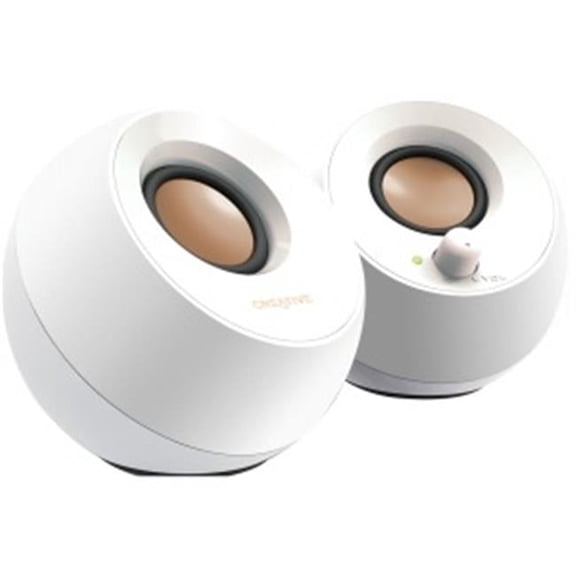 Pebble Desktop Speakers,White