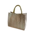 thumbnail image 1 of Bolso de hombro a rayas, bolso de mano de gran capacidad para mujer, uso informal, con correa ajustable, multiusos para el trabajo, viajes, compras, salidas a la playa, tejido de poliéster ligero., 1 of 6