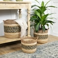 thumbnail image 2 of Northlight Seagrass Weave Round Storage Baskets with Handles - 15" - Set of 3, 2 of 6
