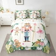 thumbnail image 2 of Feelyou Merry Christmas Child Twin Bedding Sets 7-Piece, Cartoon Fairy Tale Bedding Comforter Set, Green Plaid Buffalo Reversible Sheet Sets, Breathable Home Decor, 2 of 7