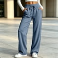 thumbnail image 4 of Ozmmyan Womens Wide Leg Sweatpants High Elastic Waisted Drawstring Loose Casual Pants with Pockets Comfy Lounge Trousers for Fall, 4 of 8