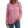 thumbnail image 2 of ICHUANYI Liquidación Mujer Impreso Casual Suelto Cuello Redondo Manga Larga Camiseta Tops Blusa ICHUANYI WER202308173510, 2 of 4