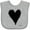 AC-Heather Grey, variant on Inktastic Stitched Black Heart Boys or Girls Baby Bib