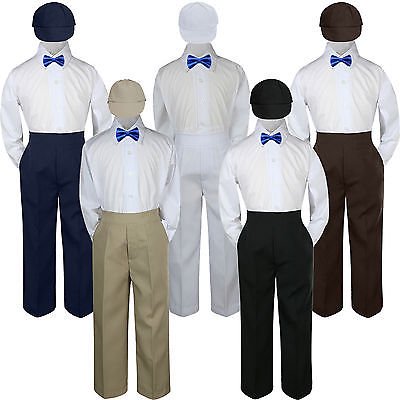 

4pc Royal Blue Bow Tie Party Suit Pants Set Baby Boy Toddler Kid S-7