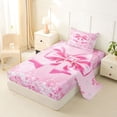 thumbnail image 2 of Erosebridal Pink Princess Bowknot Twin Sheet Sets For Girls,3D Glitter Print Diamond Kids Bedding 3 Pieces, 2 of 6