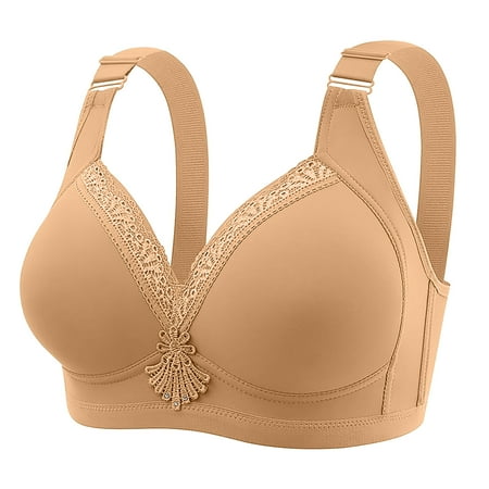 SCSAlgin Womens Push Up Everyday Bras Comfortable Wireless Bralettes V Neck Seamless Bra Smooth Brassiere Basic Bras
