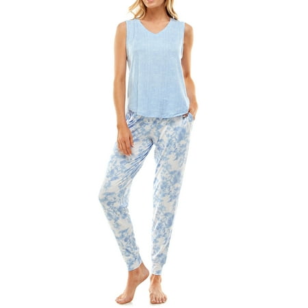 

Jaclyn Women s Distressed Tank Top and Joggers Pajama Set 2-Piece