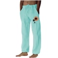thumbnail image 2 of Pantalones largos para hombre, moda, estampados, casuales, cintura elástica con bolsillo, pantalones deportivos, pantalones de poliéster para hombre., 2 of 4