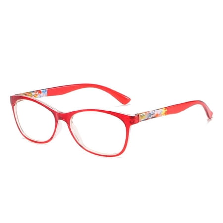 Comfortable Elegant Eye Protection Vintage Reading Glasses Ultra Light Frame Eyeglasses Anti-Blue Light RED STRENGTH 200