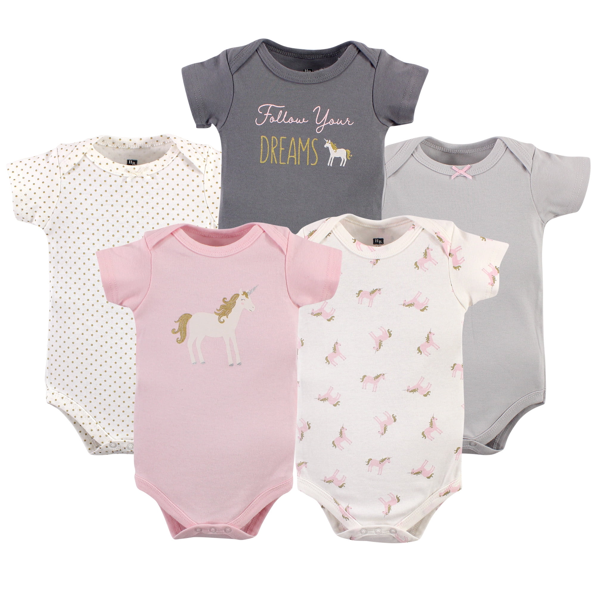 Flamingo and Sloth Baby Boy Long Sleeve Baby Girls Assorted Short Sleeve Bodysuit Onesies