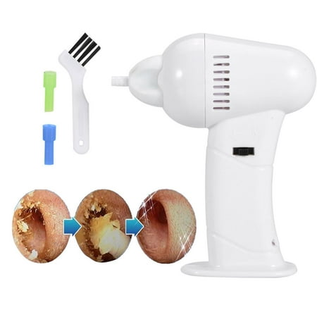 HERCHR Electric Safety Vacuum Ear Care Cleaner Painless Cordless Earwax Remover With Nozzle Brush,Electric Ear Cleaner, Ear Vacuum Cleaner, Ear