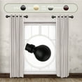 thumbnail image 2 of Home Decorative Globe 1" Diameter Side Curtain Rod 12-20" Long (Set of 2) - Black, 2 of 2