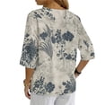 thumbnail image 5 of sovlvnd Plus Size Fashion Womens Casual Printed Square Neck Short Sleeve Buttons Tops Summer Lightweight Tops for Women 2024 Loose Blouses Comfy Tee Blouse S-2XL, 5 of 9