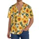 thumbnail image 1 of Balery Green Leaf Sunflower Camisa Casual de Manga Corta con Botones para Hombre, Texturizada, Estilo Cubano, para Playa, Verano-XX-Large, 1 of 5
