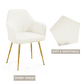 thumbnail image 5 of AVAWING Velvet Dining Side Chairs, White (Set of 2), 5 of 7