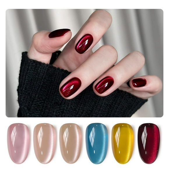 Set de esmaltes de uñas GAOY Dream World Glitter Red Cat Eye Gel