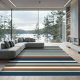 thumbnail image 2 of ODIKA 6'x9' Ultra-Soft Area Rug, Chindi Knit Striped Boho Multicolor Bands Border Multi Banded Rag Flowing None Washable, Bare feet friendly, Silk-Touch for Guest Room, Bedroom, 2 of 7