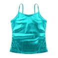 thumbnail image 3 of Hansber Girls Shiny Metallic Spaghetti Straps Vest Tank Top Dance Athletic Camisole Blue Green 10, 3 of 7