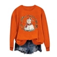 thumbnail image 4 of Oalirro Christmas Sweatshirts for Women Long Sleeve Graphic Dressy Womens Top Merry Christmas Snowman Print Orange Round Neck Top, XL, 4 of 6
