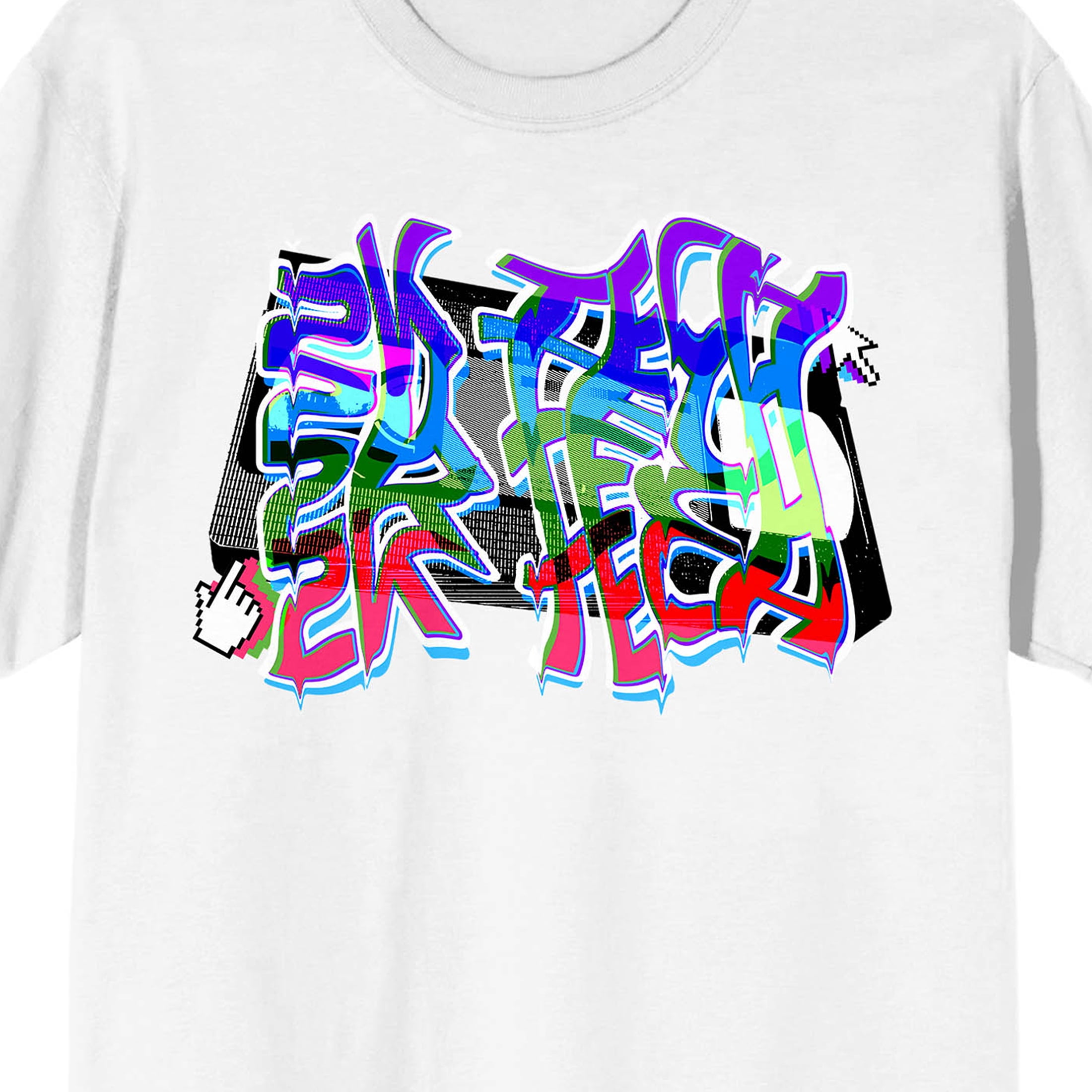 2K Tech Y2K VHS Tape Crew Neck Short Sleeve Men's White T-shirt