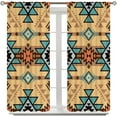 thumbnail image 4 of Southwestern Tribal Aztec Curtains, American Native Ethnic Geometric Western Style Window Treatments for Living Room Bedroom Decor, Bohemian Boho Chic Drapes 2 Panel Sets,52x84 Inch, 4 of 6