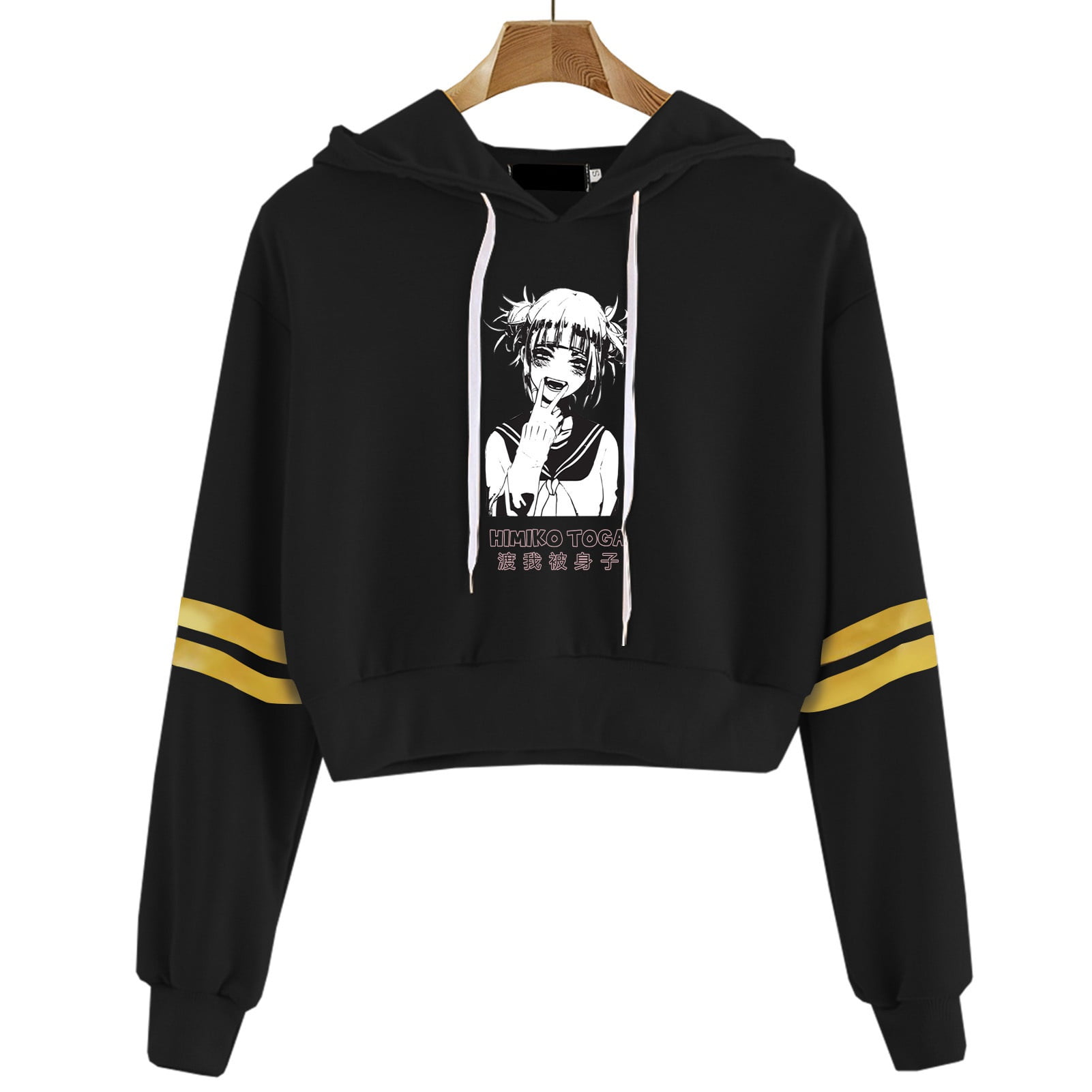 gold crop top hoodie