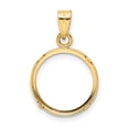thumbnail image 3 of 14k Yellow Gold Diamond Cut Prong Setting Coin Bezel Pendant Mounting - Fits 14mm, 3 of 4