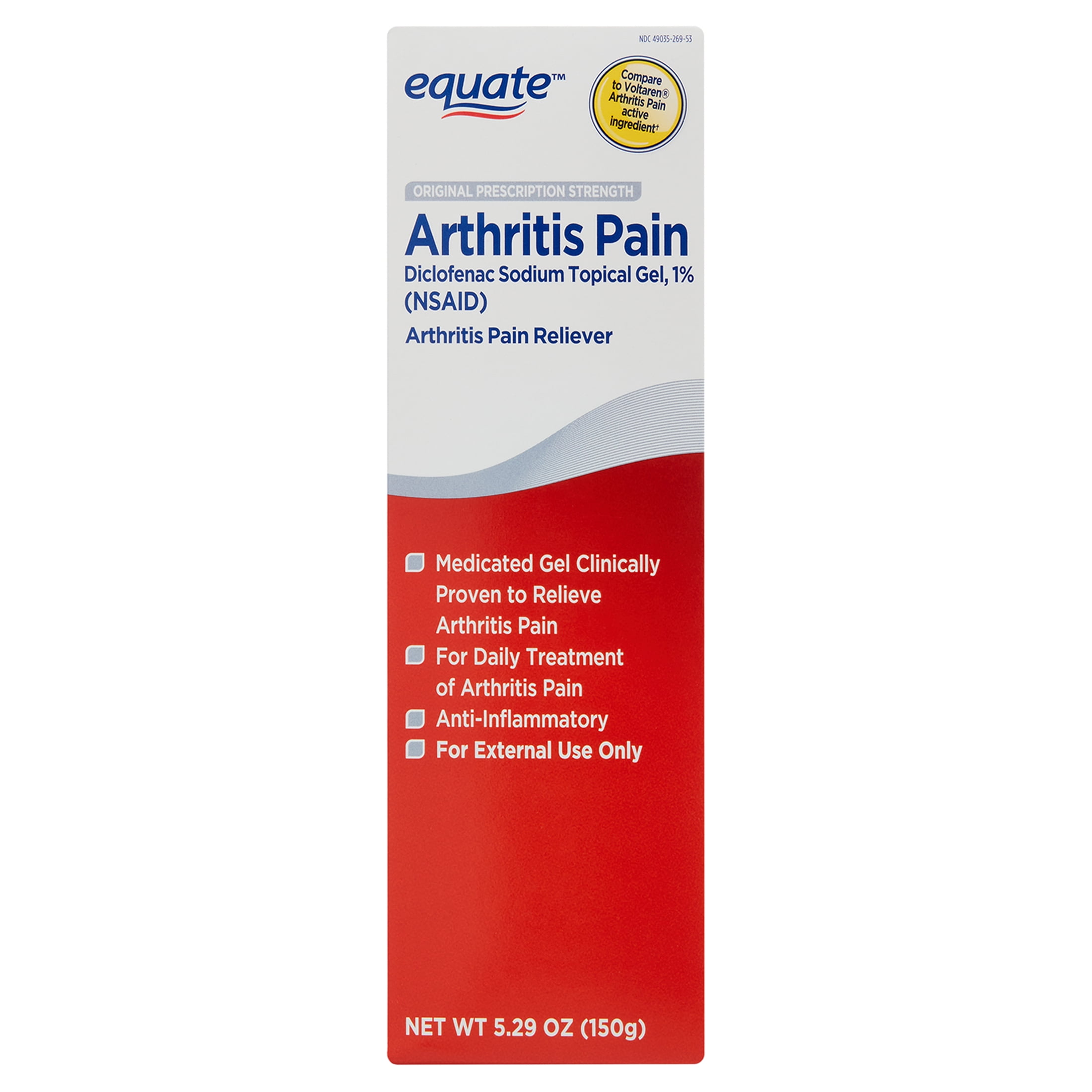 Equate Diclofenac Sodium Arthritis Pain Reliever Gel, 5.29 oz