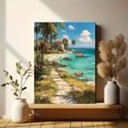 thumbnail image 6 of French Tropical Oasis Canvas Print, Palm Beach Path Oil Painting, Multi-Room Indoor Thanksgiving Wall Decor, 6 of 8