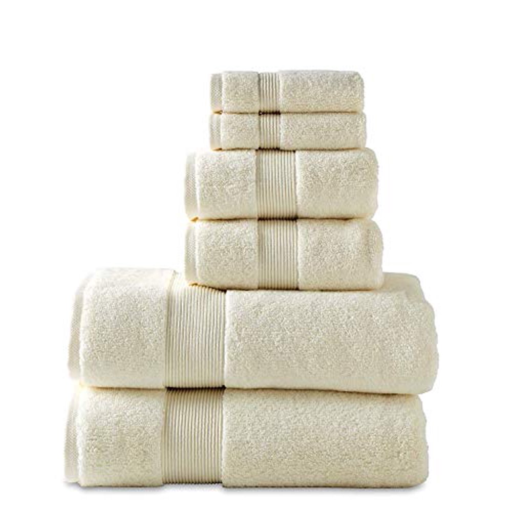 703 GSM 6 Piece Towels Set, 100 Cotton, Zero Twist, Premium Hotel