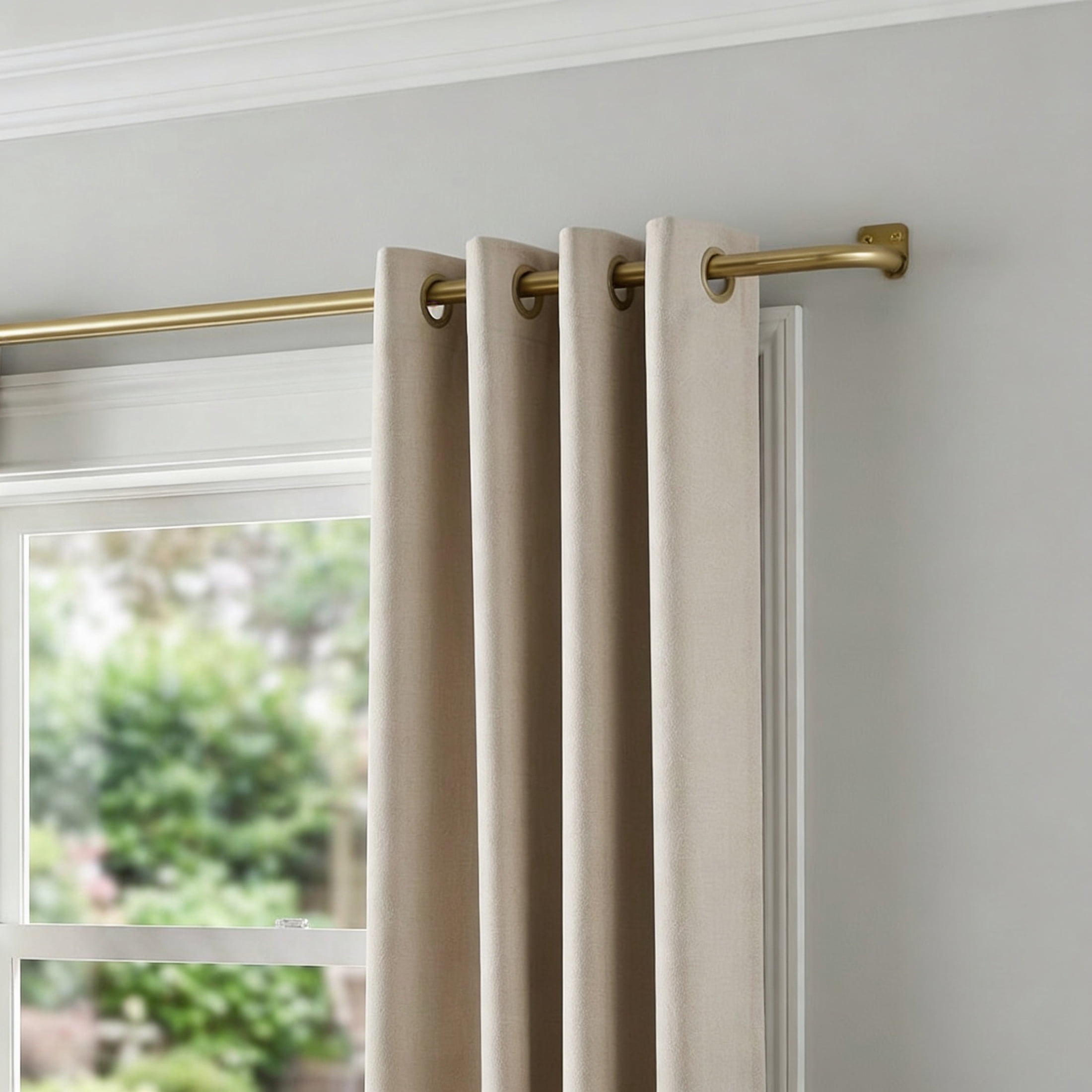 Mainstays 3/4" Brass Room Darkening Adjustable Wrap Curtain Rod, 30-84"