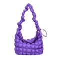 thumbnail image 1 of Bolso De Hombro Moda Plisada Mujer Satchel Bolsas Nube Acolchada Bordada, 1 of 9