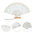 thumbnail image 3 of Unique Bargains Elegant Cherry Blossom With Tassel Folding Fan 1 Pc White, 3 of 5