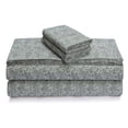 thumbnail image 1 of Sábanas de franela Tribeca Living Bella, color gris, tamaño queen, 4 piezas, 1 of 6