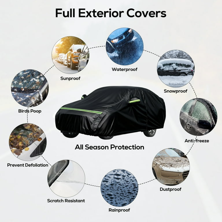 FLORAY Waterproof Car Cover, 193x59x47 inches, All-Weather SUV