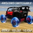 24V 4x4 Ride on Car Truck, IRIMMY 4WD/2WD Switchable Kids UTV, 200W*4 Power Motors, EVA Tires